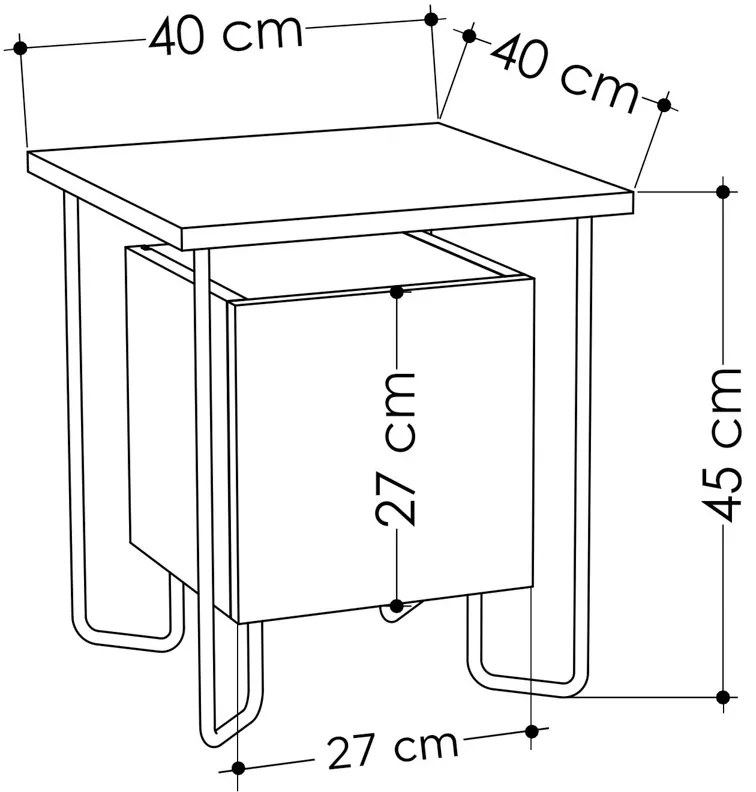 Nočný stolík Acres Nightstand Dark Coffee