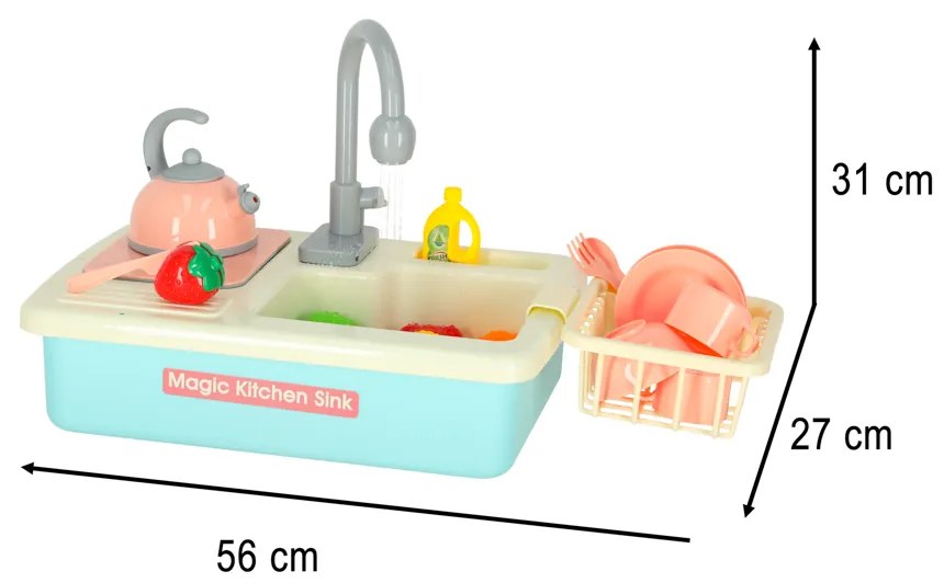 KIK Detské umývadlo s príslušenstvom XXL modré