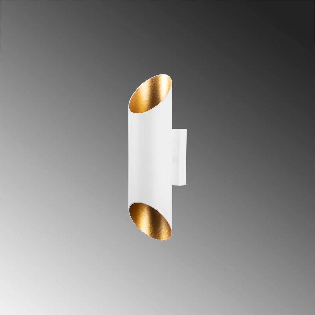 Nástenná lampa Cut biela/zlatá