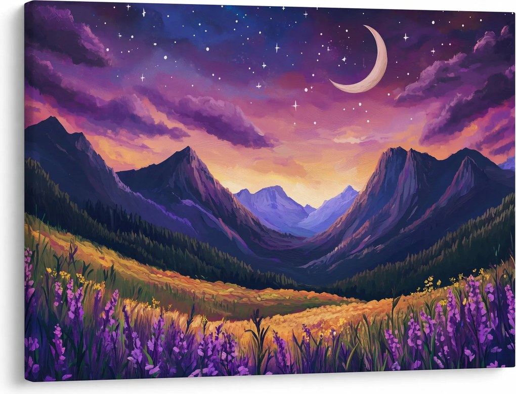 Obraz - Fialová krajina (70x50 cm)