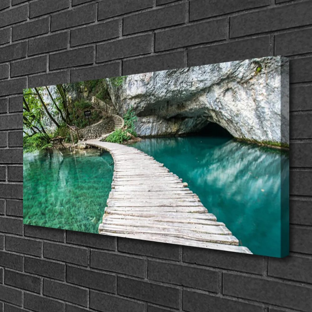 Obraz Canvas Most jazero architektúra 120x60 cm