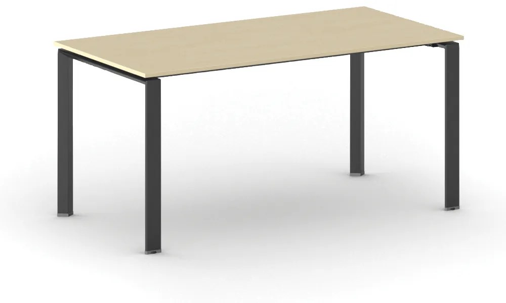 Rokovací stôl PRIMO INFINITY s čiernou podnožou 1600 x 800 x 750 mm, breza