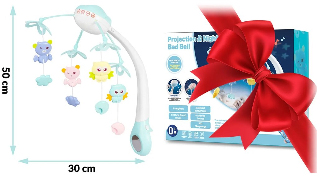 Ricokids Detský kolotoč s projektorom RK-813 modrý