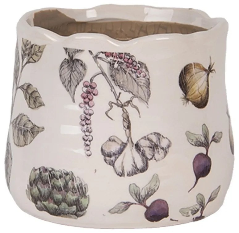 Keramický obal na kvetináč zelenina The Kitchen Garden - Ø 11*10 cm