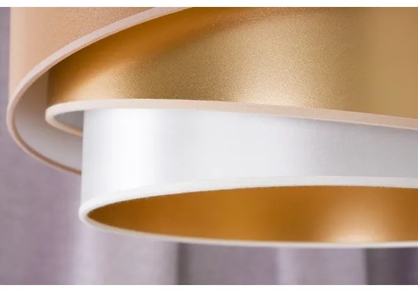 Duolla - Prisadený luster KOBO 1xE27/15W/230V pr. 45 cm medená/zlatá/biela