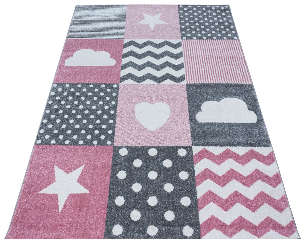 Ayyildiz, Kusový koberec Kids 620 pink, 80x150, ružová, detská izba