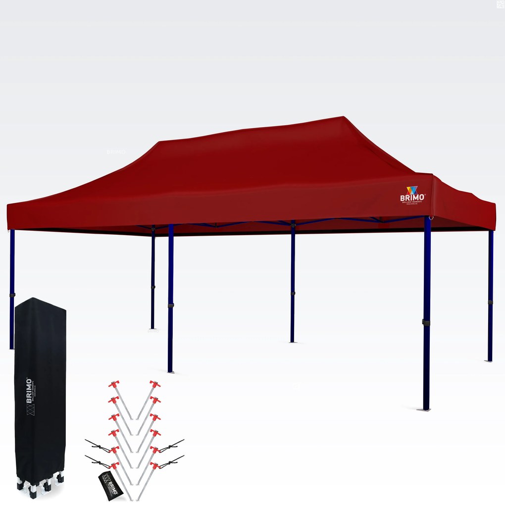BRIMO Nepremokavý Párty Stan 3x6 m – Bezstarostná Oslava pod 16,5 m² Strechou - bez 3 stien - Červená 28
