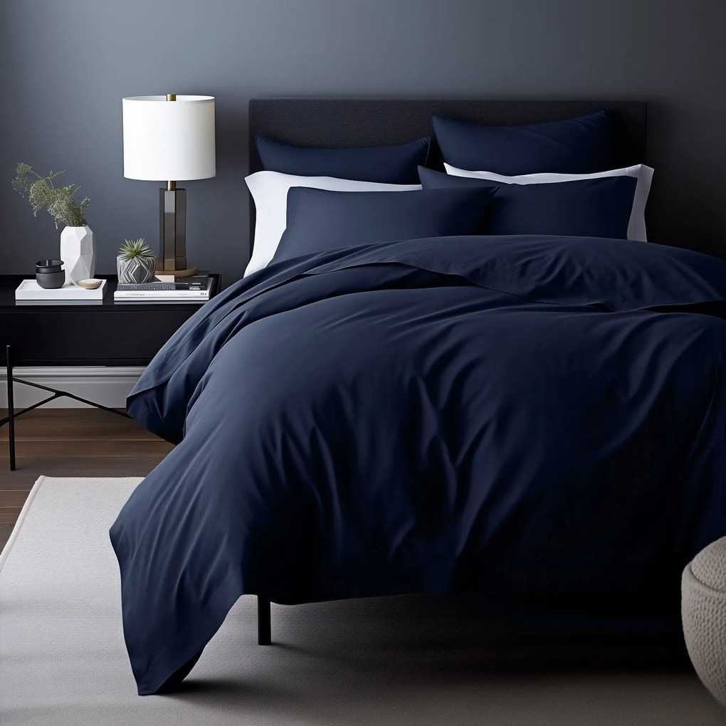 SATÉNOVÁ OBLIEČKA NA VANKÚŠ 50X80 CM TMAVOMODRÁ