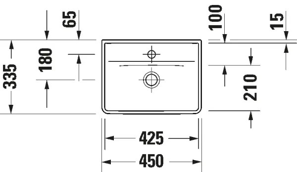 Duravit 738450041 - Závesné umývadlo D-NEO 45x33,5 cm keramika/lesklá biela