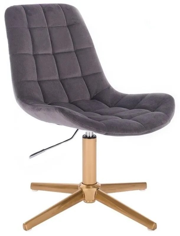 LuxuryForm DESIGN Stolička PARIS VELUR na zlatom kríži - sivá