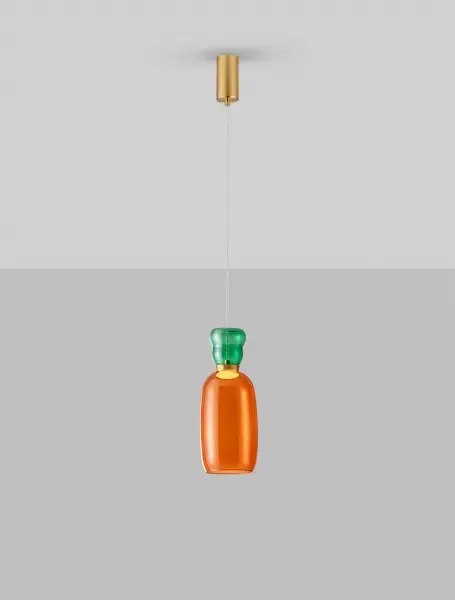 LED zlato-oranžový dizajnový luster Pluma