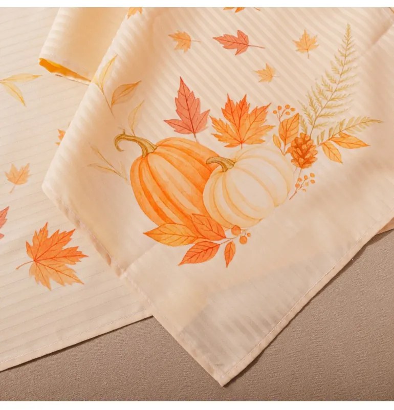 Obrus damaškový Tekvice 35x180 cm EMI