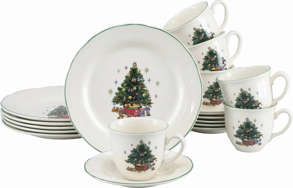 XXXLutz KÁVOVÝ SERVIS Tannenbaum bunt 18-dielne Creatable - Jedálenské sety - 007768082902