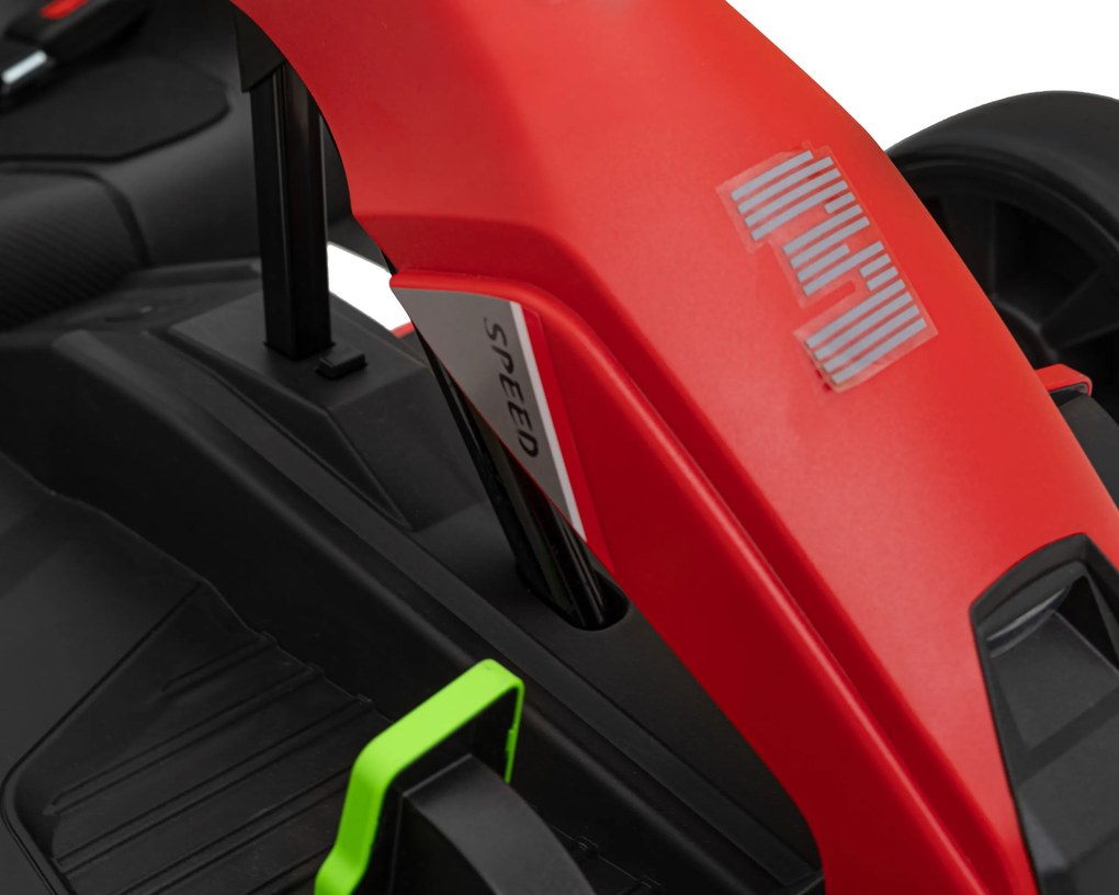 Ramiz Motokára na batérie Fast 3 Drift pre deti Červená + funkcia Drift + motory 2x150W + rádio LED + pásy