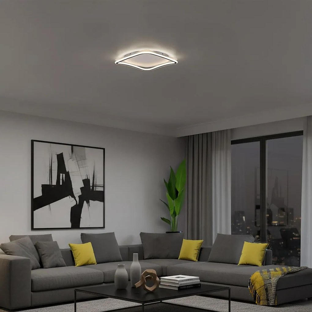 Stropné LED svietidlo Cali Square, 1x LED 30w, 4000k, b