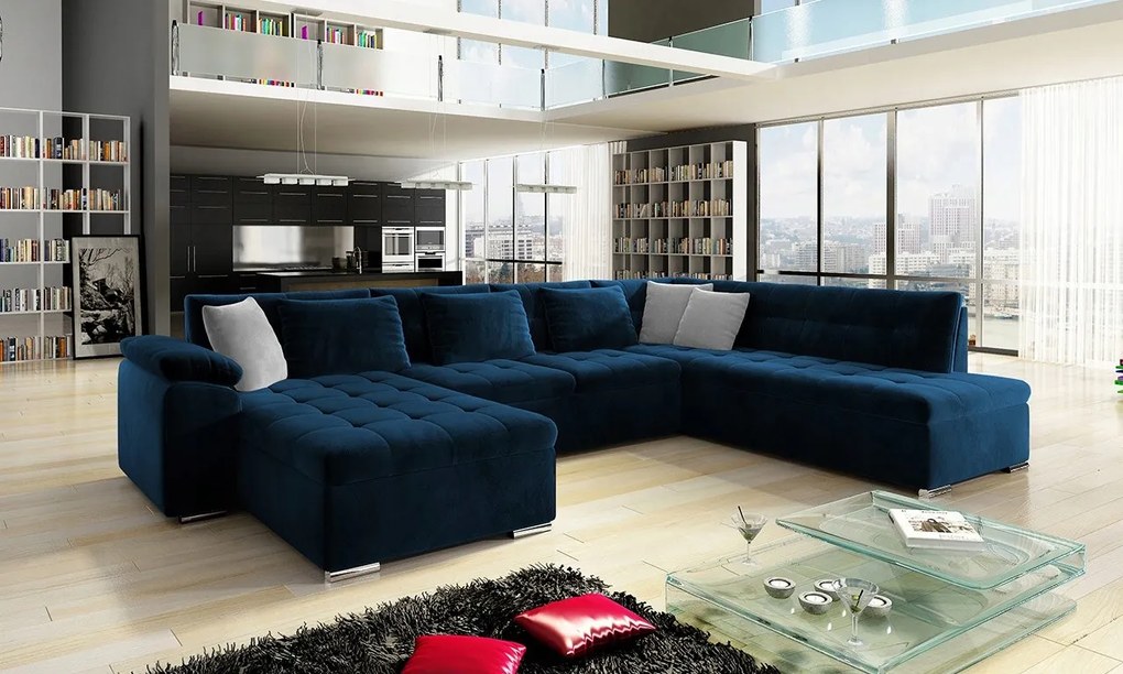 Rohová pohovka Talina s funkciou spania (Ľavá U) (Kronos 09 Paros 05)