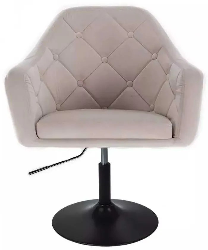 LuxuryForm DESIGN Kreslo ANDORA VELUR na čiernom tanieri - svetlo šedé