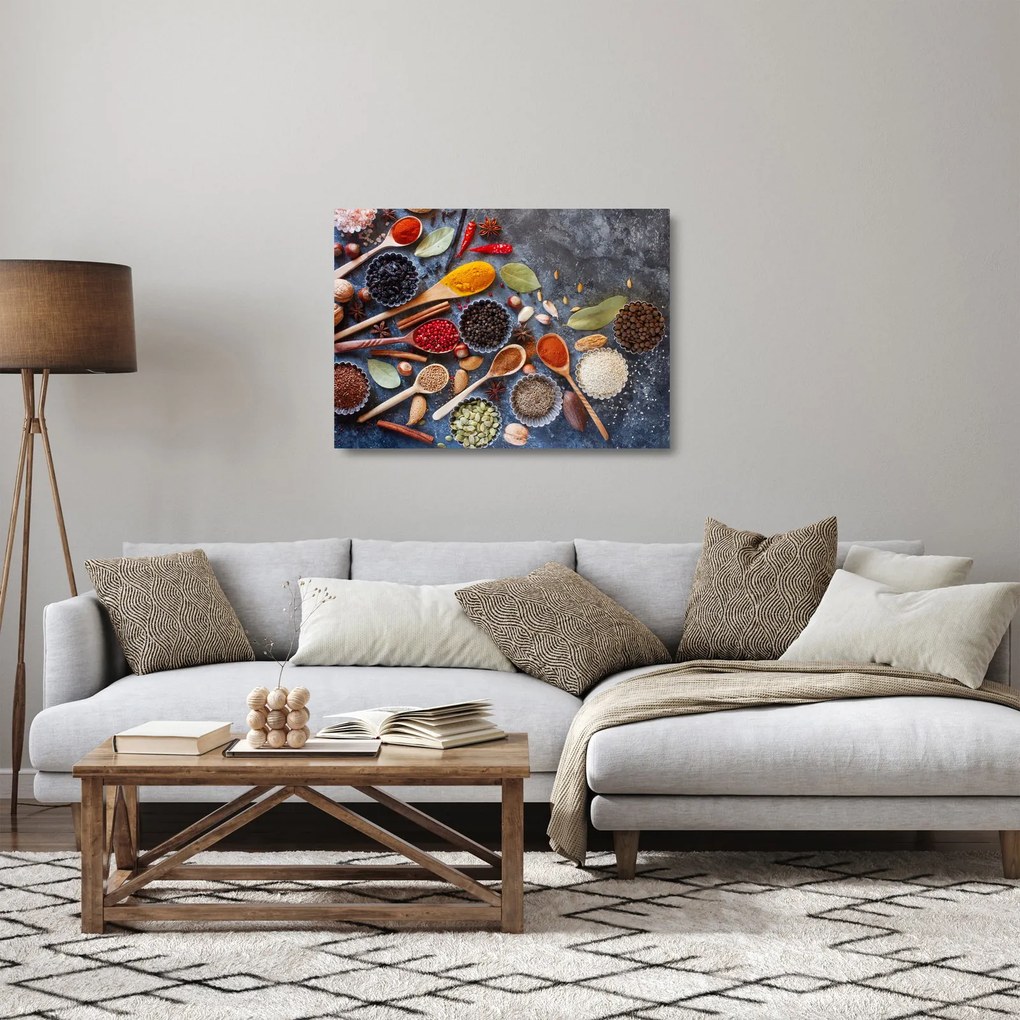 Sklenený obraz - Korenie (70x50 cm)