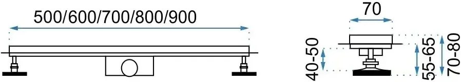 Rea Pro, lineárny odtokový žľab 60cm GREEK, zlatá lesklá, REA-G8027