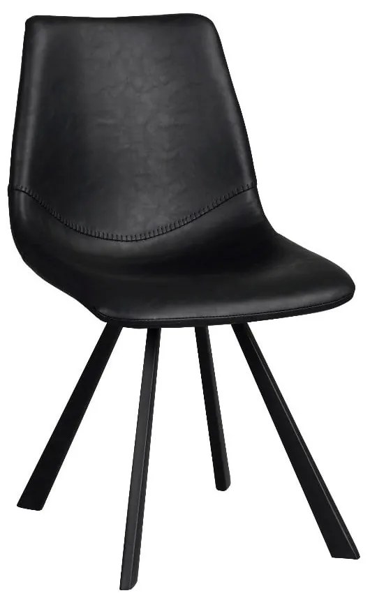 Čierna jedálenská stolička s čiernymi nohami Rowico Alpha