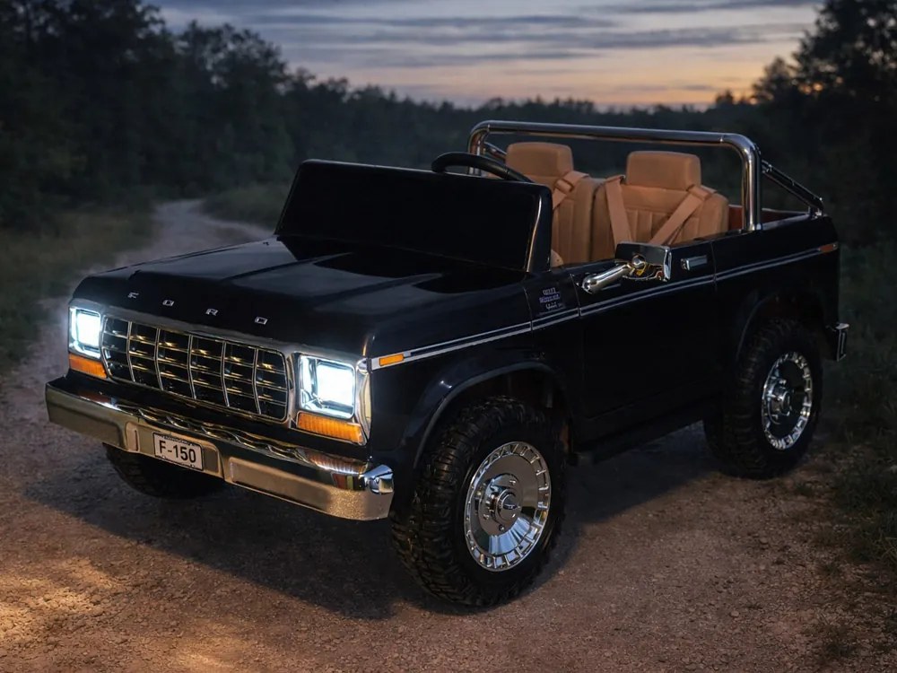 JOKOMISIADA Dvojmiestne autíčko na batérie – klasický Ford Bronco Pickup PA0338 čierne