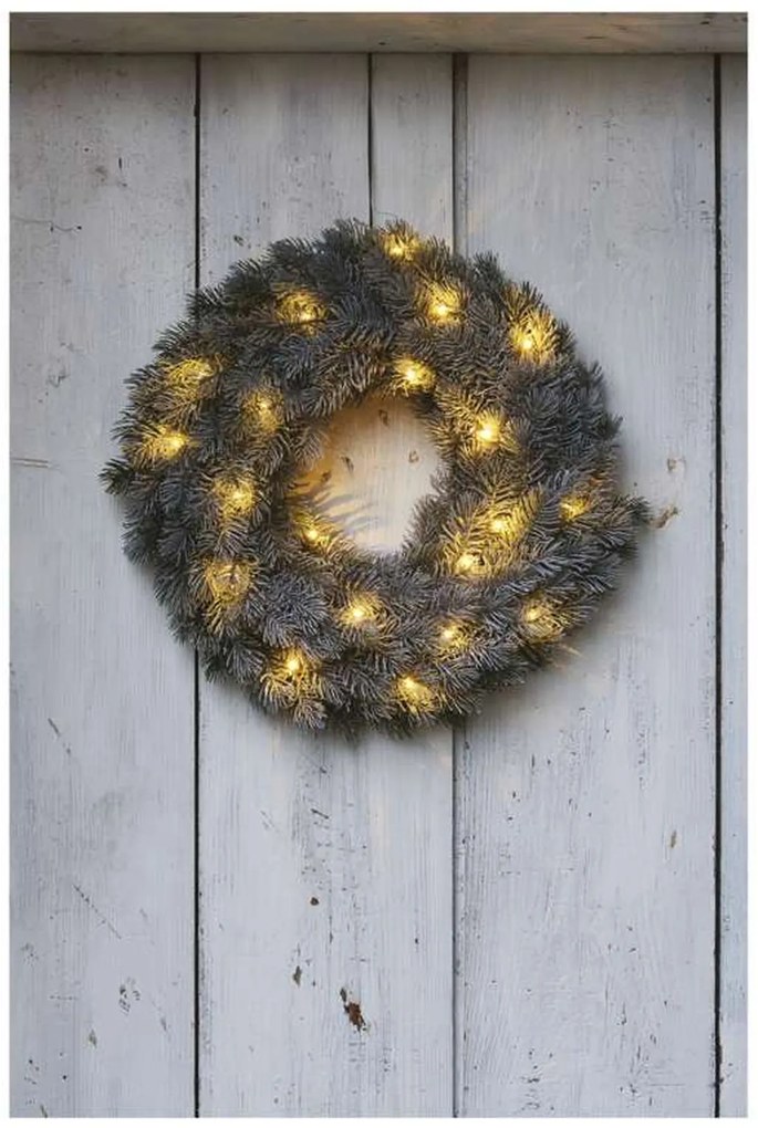 EMOS LED adventný zasnežený veniec 40 cm DCTW15