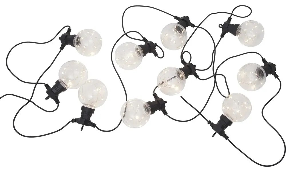 Star trading Venkovní LED světelný řetěz CIRKUS 10xLED D.4,5m 3100K černý