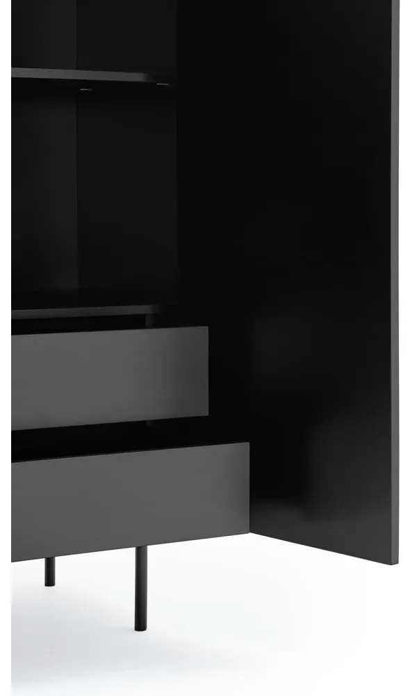 Čierna vysoká komoda 97x130 cm Sierra - Teulat
