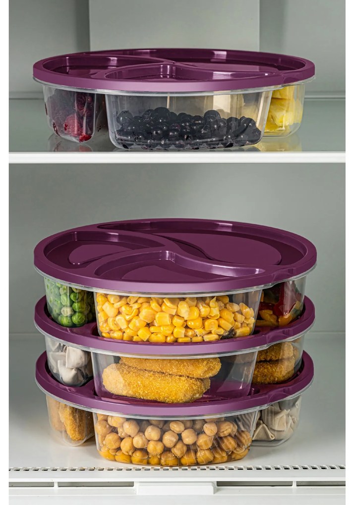 Sada 4 ks potravinových boxů LUY fialová