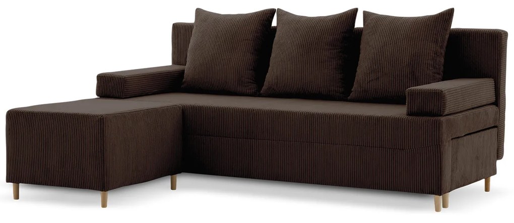 Rozkladacia pohovka s podnožkou FIREZE - poso Hnedá