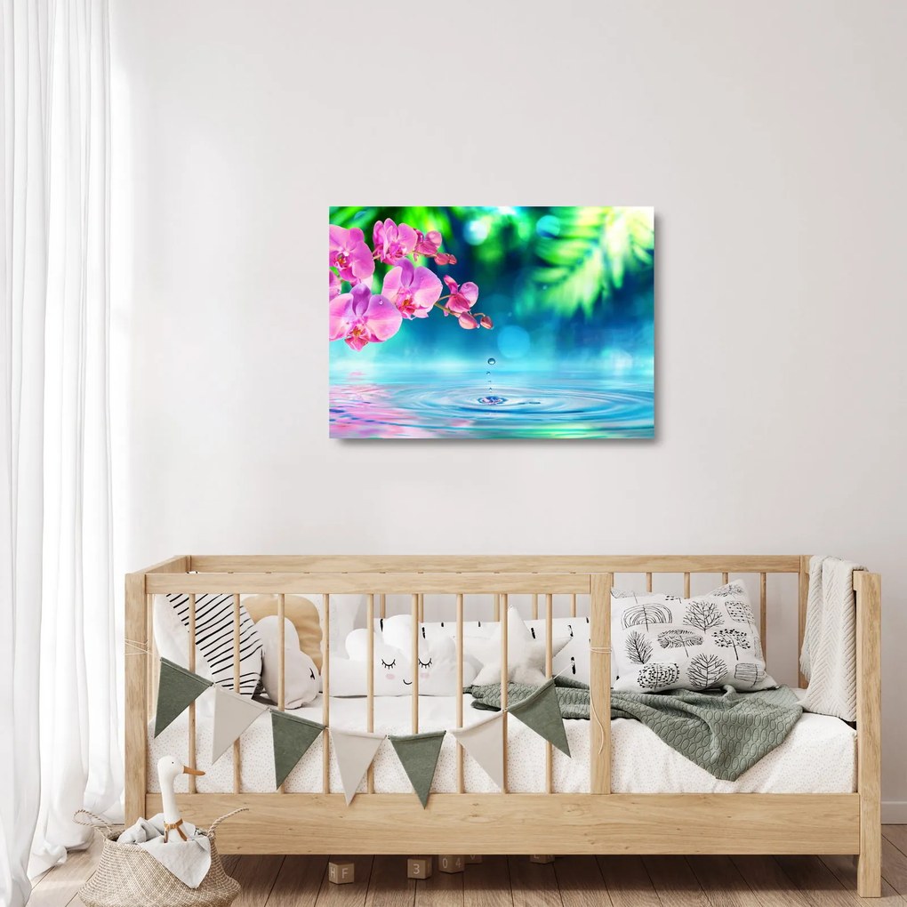 Sklenený obraz - Orchidea (70x50 cm)