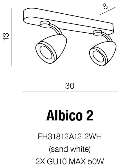 Moderné svietidlo AZZARDO ALBICO 2 top    AZ1241