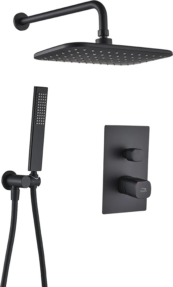 Laveo Sprchový komplet Tores + BOX s podomietkovou batériou - BVT_701P, čierna mat