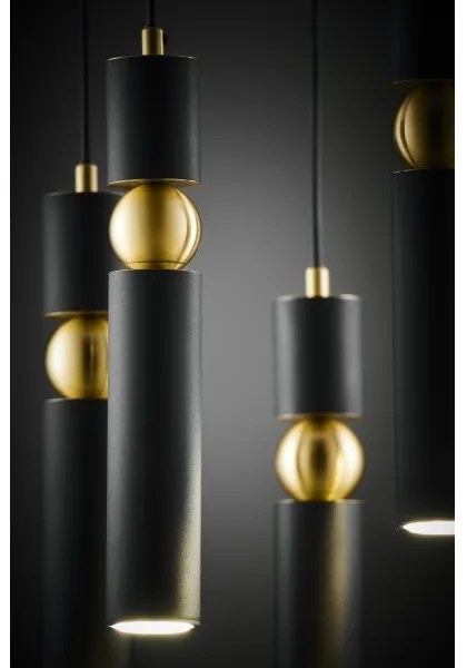 Jupiter 2014 - Luster na lanku ALAS 5xGU10/10W/230V čierna/zlatá