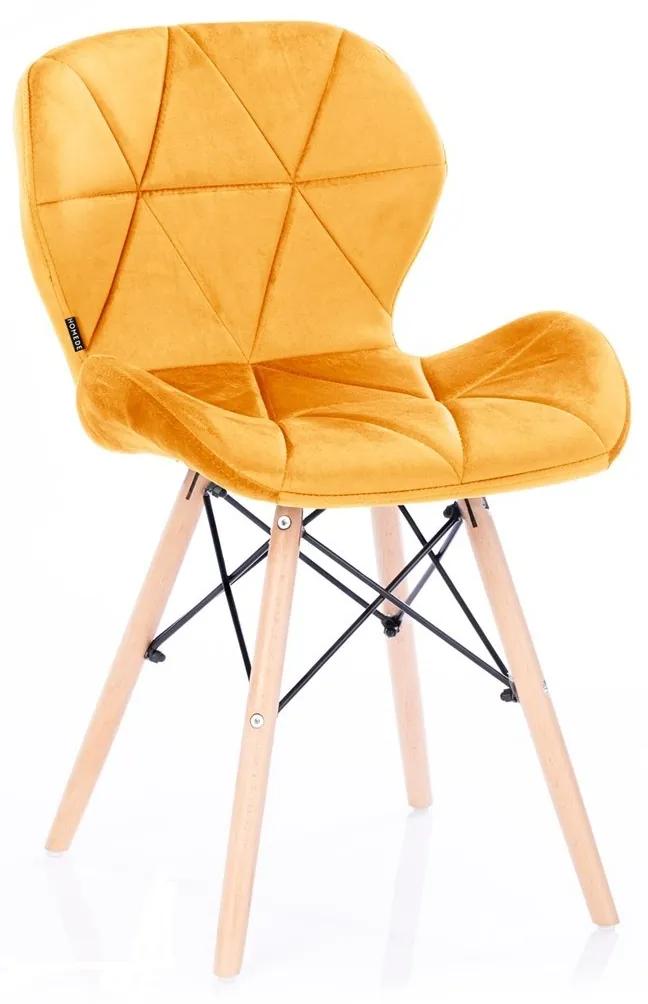 HOMEDE Designová židle Silla žlutá, velikost 55x42x78