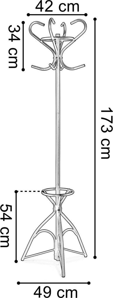 Vešiak na oblečenie LIVIO - čierny