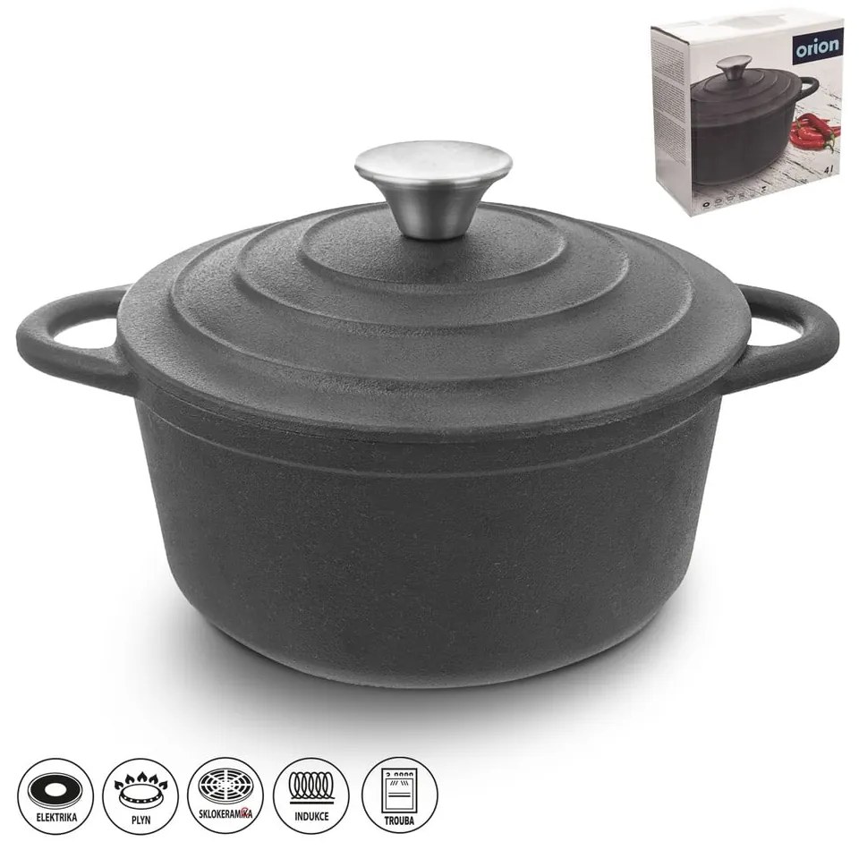Liatinový hrniec s pokrievkou na indukciu 4 l LITINA – Orion