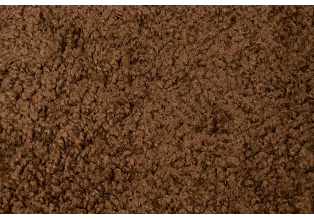 Kusový koberec Shaggy Parba hnedý štvorec 200x200cm