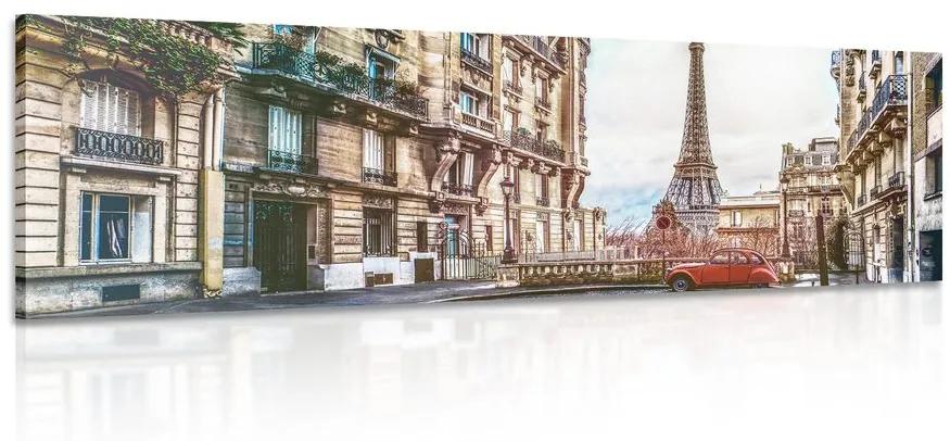 Obraz pohľad na Eiffelovu vežu z ulice Paríža Varianta: 120x40