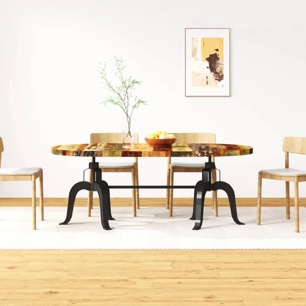 Jedálenský stôl, recyklovaný masív a oceľ 180 cm