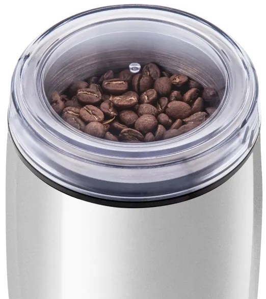 Sencor - Elektrický mlynček na zrnkovú kávu 60 g 150W/230V biela/chróm