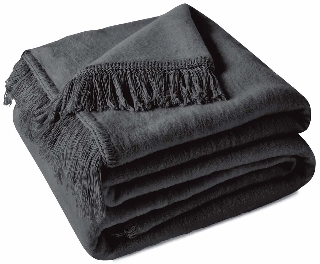 BAVLNENÁ DEKA COTTON CLOUD 150X200 CM TMAVOSIVÁ