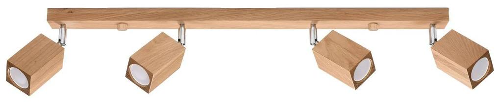 Bodové svietidlo Keke, 4x drevené tienidlo, (možnosť polohovania)