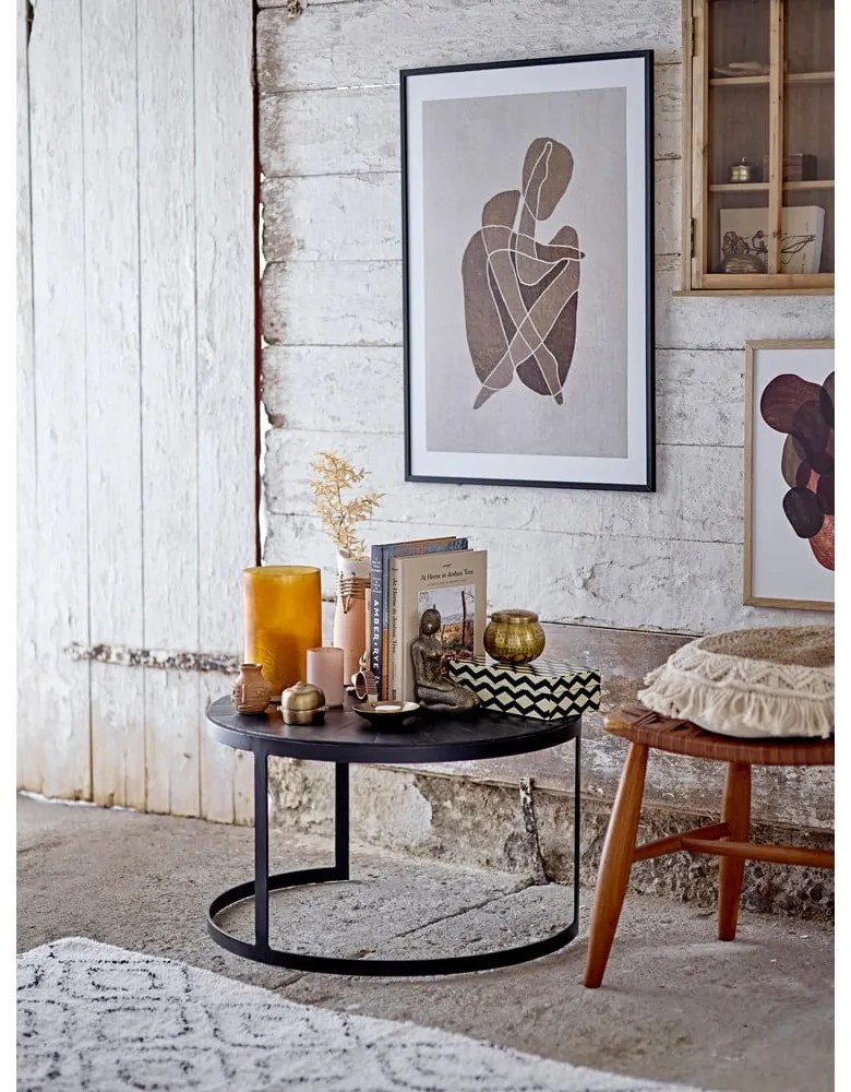 Biely/sivý bavlnený koberec 90x150 cm Katie – Bloomingville