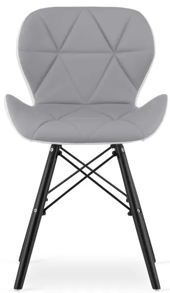 Set troch jedálenských stoličiek LAGO ekokoža, sivé / biele / čierne (3 ks)