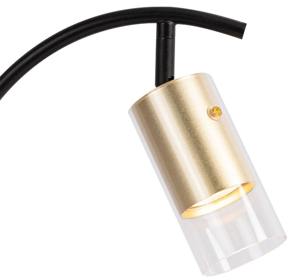 Stolná lampa Ricky, 1x zlaté/transparentné plastové tienidlo, b