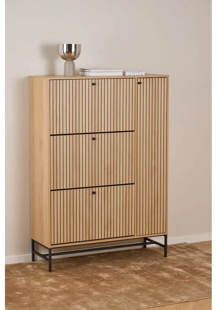 Výklopná skrinka na topánky v dekore duba v prírodnej farbe 99x140x35 cm Albany – Actona