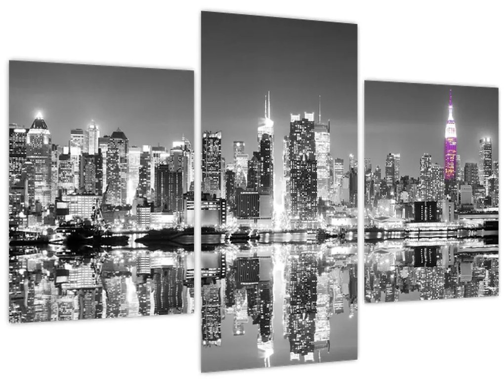 Obrázok - New York a fialový mrakodrap (90x60 cm)