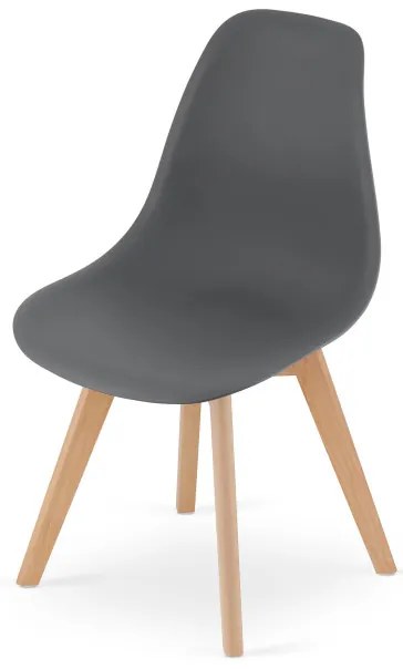 Jedálenská stolička KITO tmavosivá / naturálne nohy