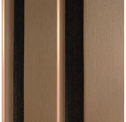 Akustický panel MDF medený, čierny filc 19 x 132 x 2650 mm